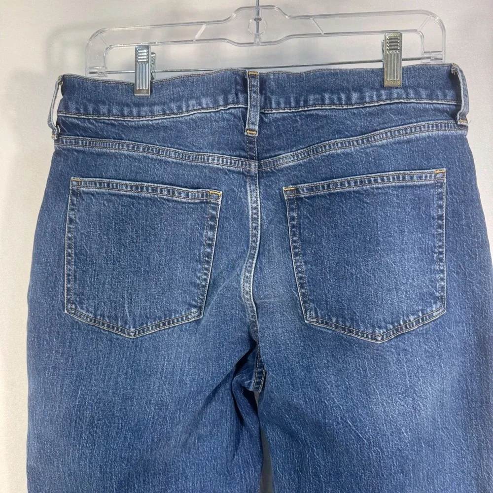 J.Crew Womens Denim Jeans - 29 P Blue Crop Straight Leg High Rise Casual Comfort